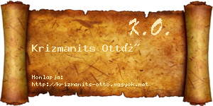 Krizmanits Ottó névjegykártya