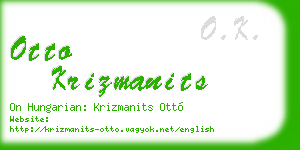 otto krizmanits business card